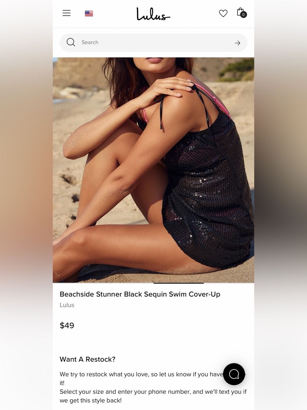 NWT LULUS Women Beachside Stunner Black Sequin Swim Cover-Up Size Medium - Picture 3 of 11